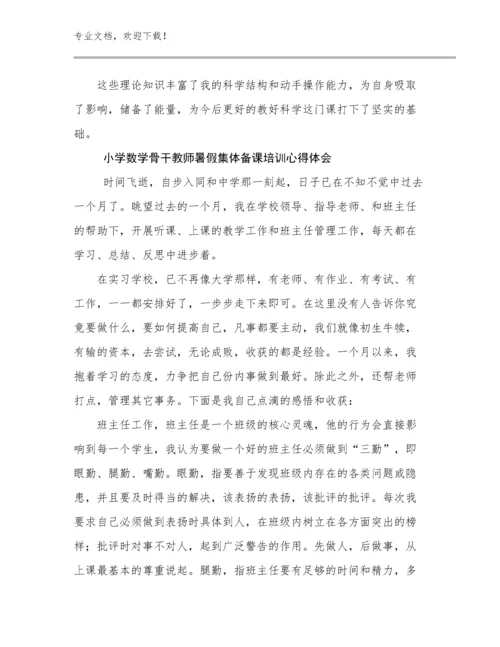 小学数学骨干教师暑假集体备课培训心得体会例文16篇文档合集.docx