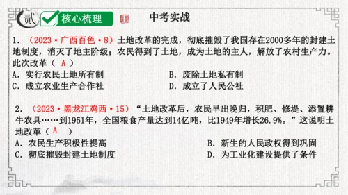 第一单元 中华人民共和国的成立和巩固 课件-2024年八年级下期中期末复习（部编版）