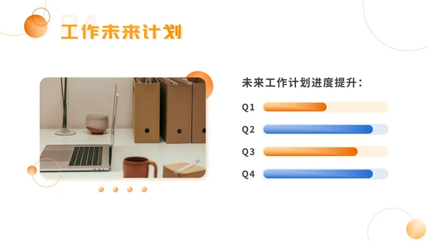 精品橙色渐变简约工作总结汇报PPT模板