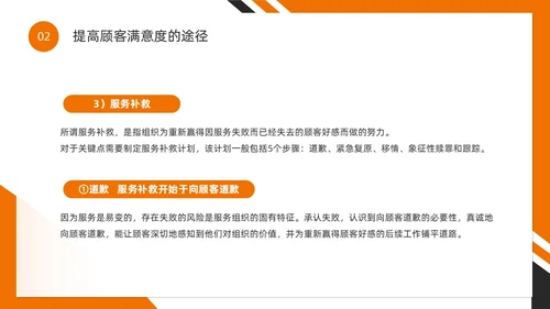 橙色简约风如何提高客户满意度PPT模版