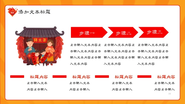 国潮风春节新年开门大吉开门红通用PPT模板