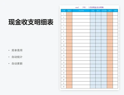 现金收支明细表