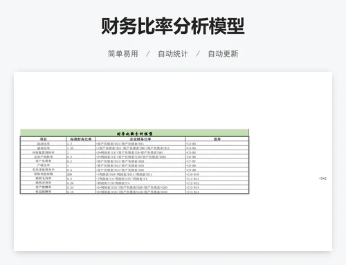 财务比率分析模型