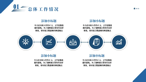 蓝色商务公司年度总结报告汇报模板