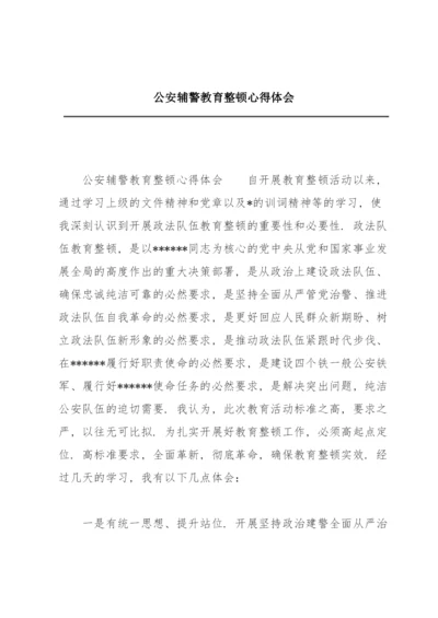 公安辅警教育整顿心得体会.docx