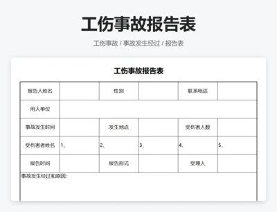 工伤事故报告表