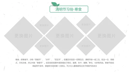 中国传统节气清明节介绍宣传清明踏青PPT模版