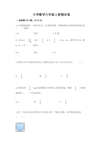 小学数学六年级上册期末卷含完整答案【考点梳理】.docx