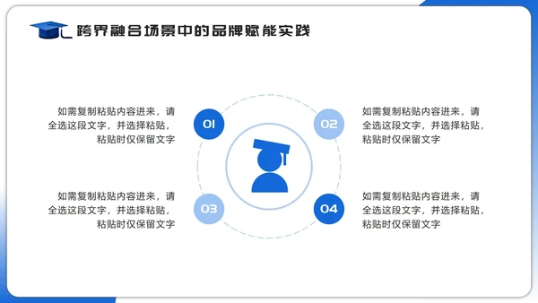 蓝色简约几何学士帽大学生毕业设计答辩PPT模板