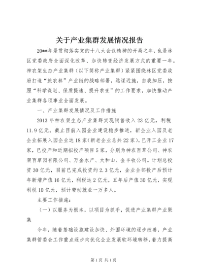 关于产业集群发展情况报告.docx