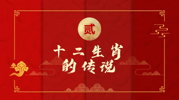 红色中国风十二生肖通用PPT模板