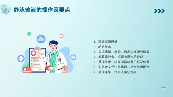 蓝色卡通静脉输液培训PPT模板宣传PPT动态PPT