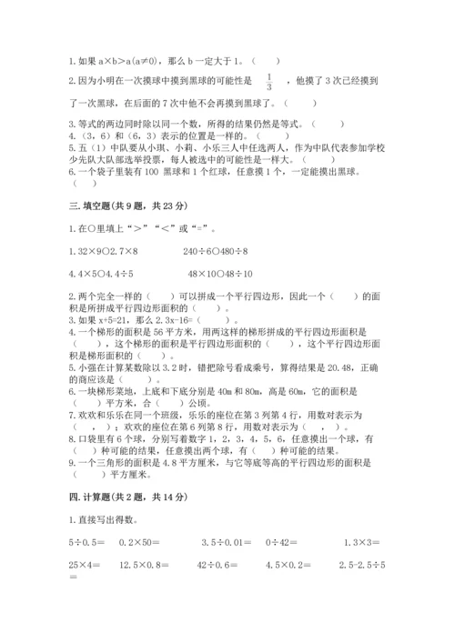 人教版五年级上册数学期末测试卷往年题考.docx