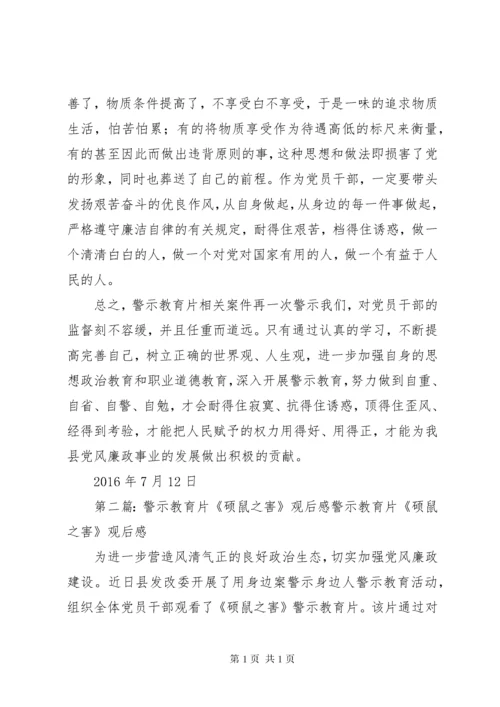 警示教育片《硕鼠之害》心得体会.docx