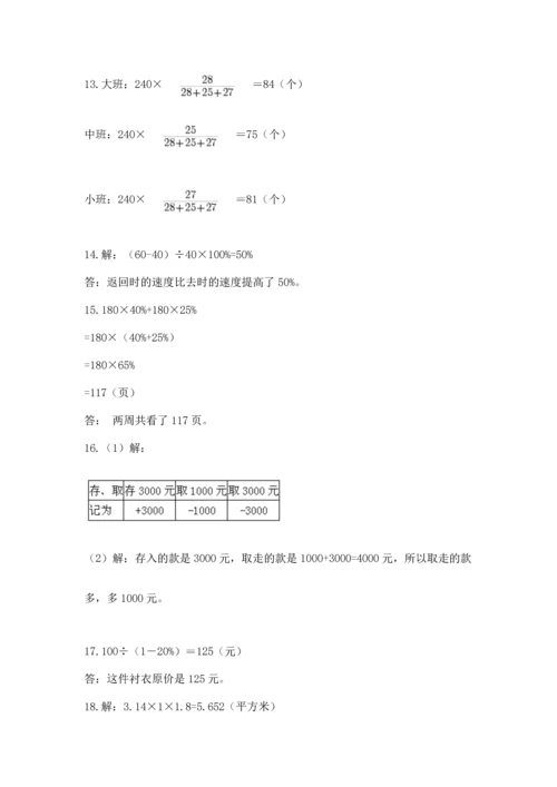 六年级小升初数学解决问题50道含答案（基础题）.docx