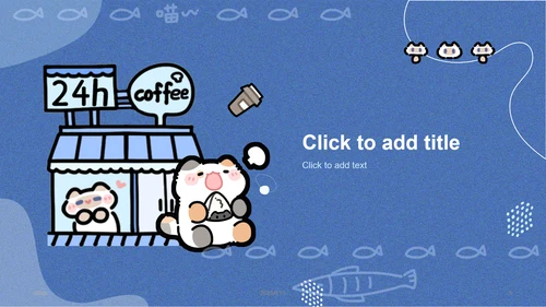 卜卜猫蓝色卡通风上海美食介绍PPT主题模版.pptx