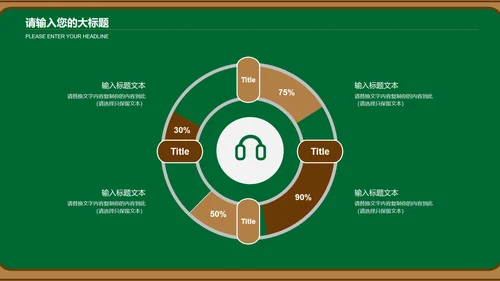 绿色卡通黑板风儿童插画教育教学课件PPT模板