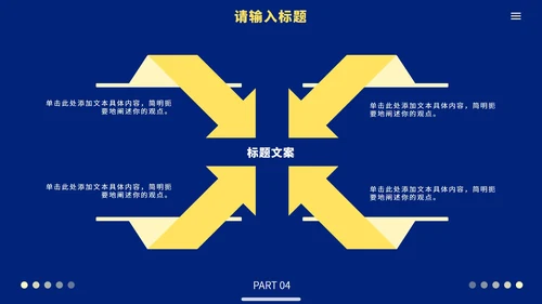 蓝黄极简高级商务工作汇报PPT模板