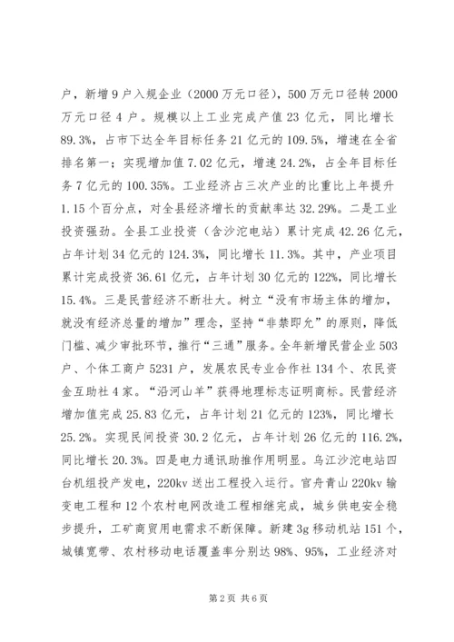 副县长在XX年全县工业发展暨招商引资工作会议上的讲话.docx