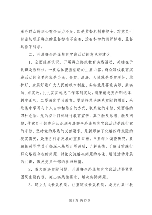 党的群众路线教育实践活动调研工作报告.docx