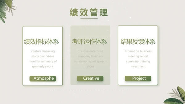 绿色清新草本美容护肤工作总结PPT