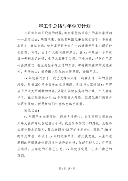 年工作总结与年学习计划.docx