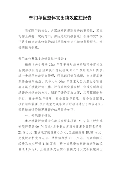 部门单位整体支出绩效监控报告.docx