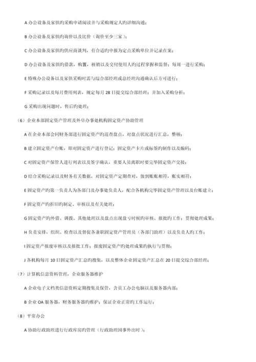 行政办公室岗位职责实用版.docx