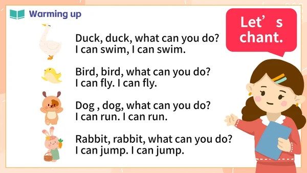 彩色卡通手绘小学英语说课设计PPT模板