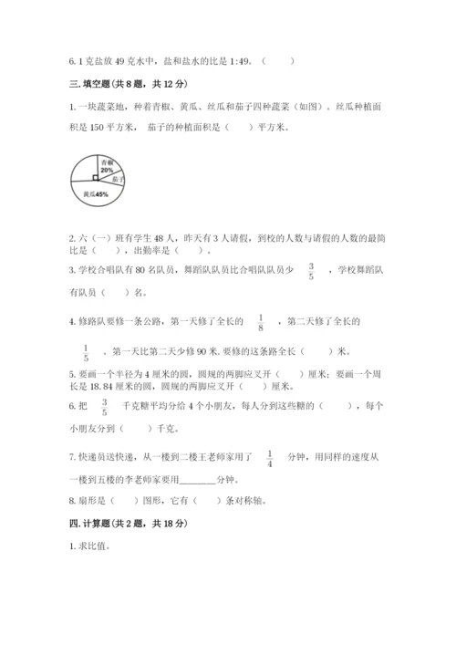 小学数学六年级上册期末卷含答案【精练】.docx