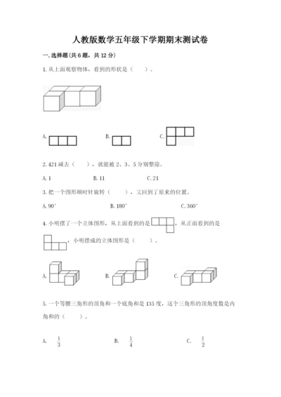 人教版数学五年级下学期期末测试卷一套.docx