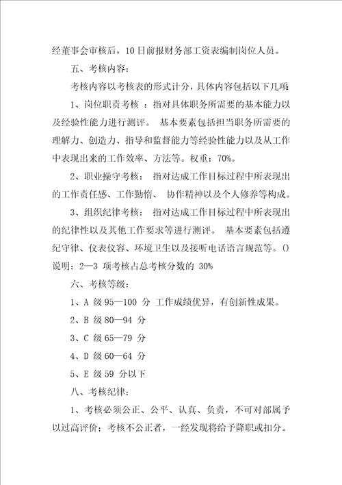 有关财务绩效考核方案