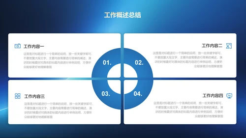 蓝色极简风格转正述职通用PPT演示模板