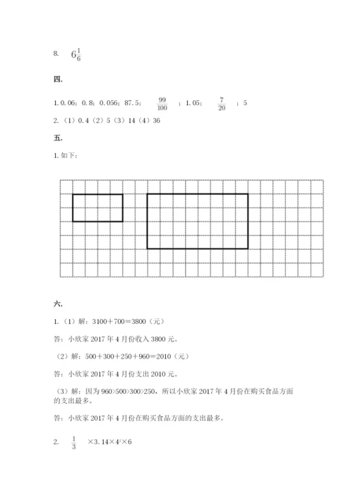 小学六年级数学摸底考试题附参考答案（b卷）.docx