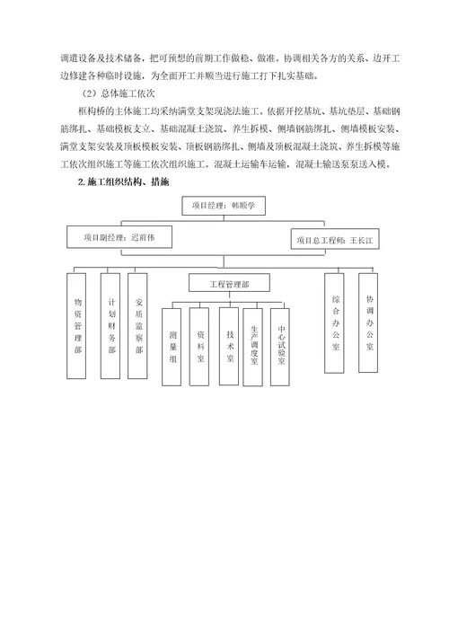 小庄路路框构桥专项施工方案