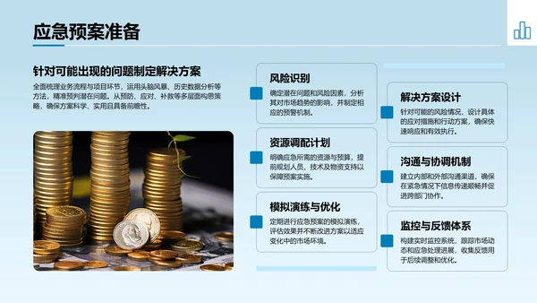 蓝色商务风新季度目标与行动计划PPT模板