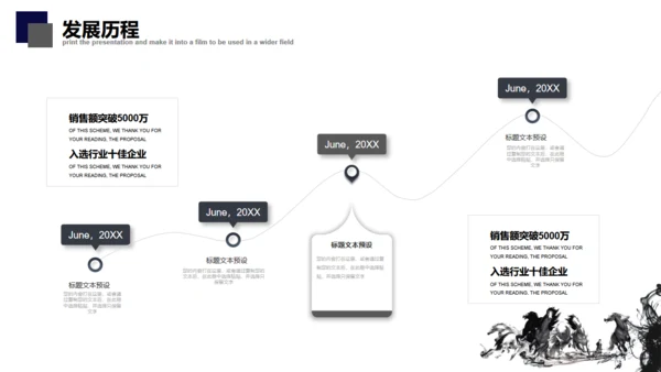 简约中式骏马奔腾企业简介通用PPT模板