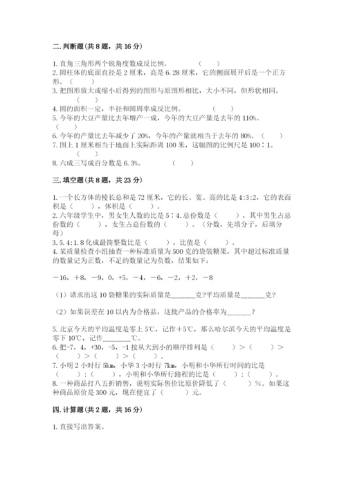 人教版六年级下册数学期末测试卷【模拟题】.docx