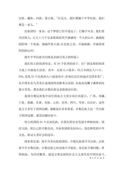 （精选）铸牢中华民族共同体意识研讨发言材料范文(通用11篇).docx