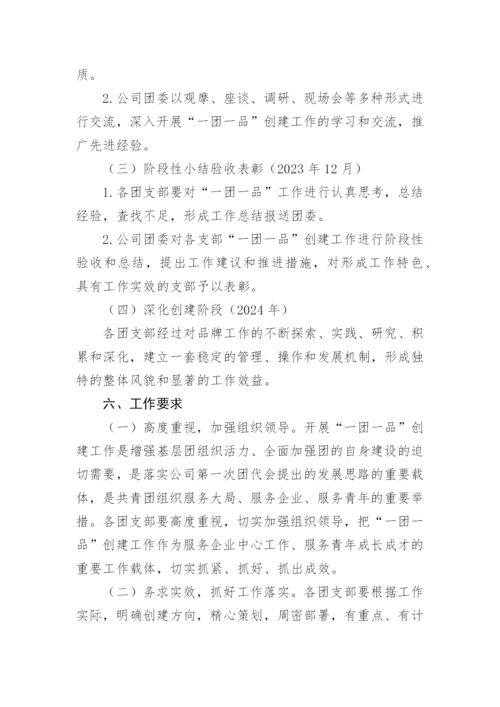 【工作方案】关于开展“一团一品”共青团工作品牌创建活动的实施方案.docx