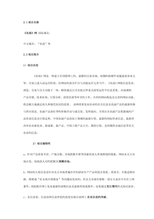 商务网站商业综合计划书.docx