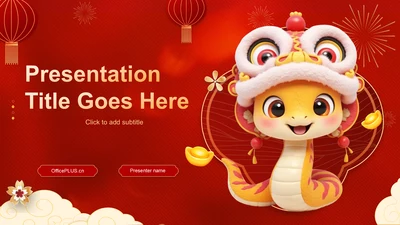 红色喜庆风蛇年通用模板PPT主题