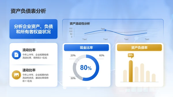 蓝色商务风地产金融年度财务报告PPT模板