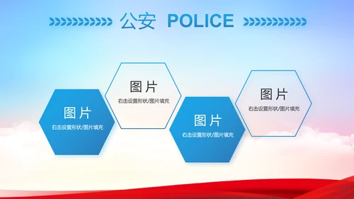 蓝色大气公安警察派出所工作汇报PPT动态模板