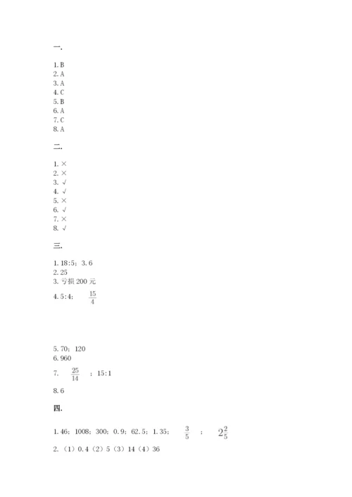 小学六年级下册数学摸底考试题精品及答案.docx