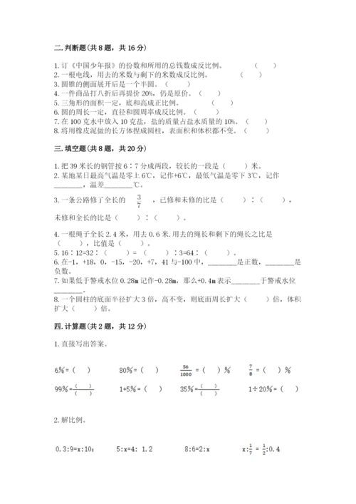 人教版六年级下册数学期末测试卷精品【精选题】.docx