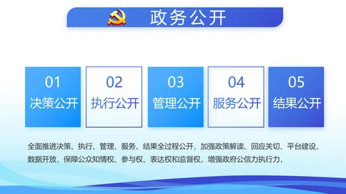 蓝色党建述职报告动态PPT模板