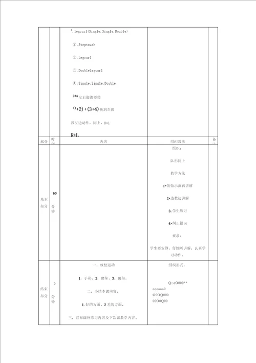 健美操教学内容