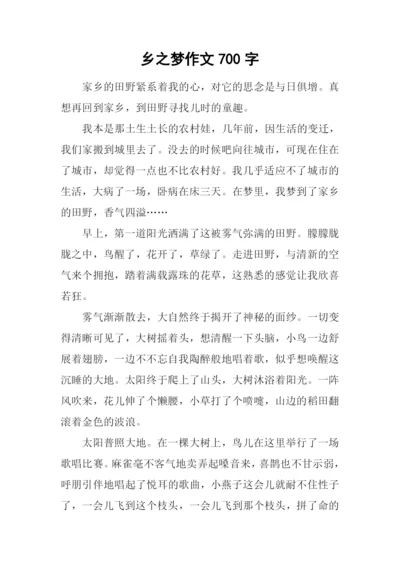 乡之梦作文700字.docx