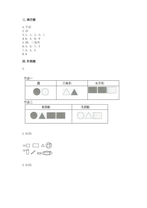 人教版一年级下册数学第一单元 认识图形（二）测试卷（word）.docx